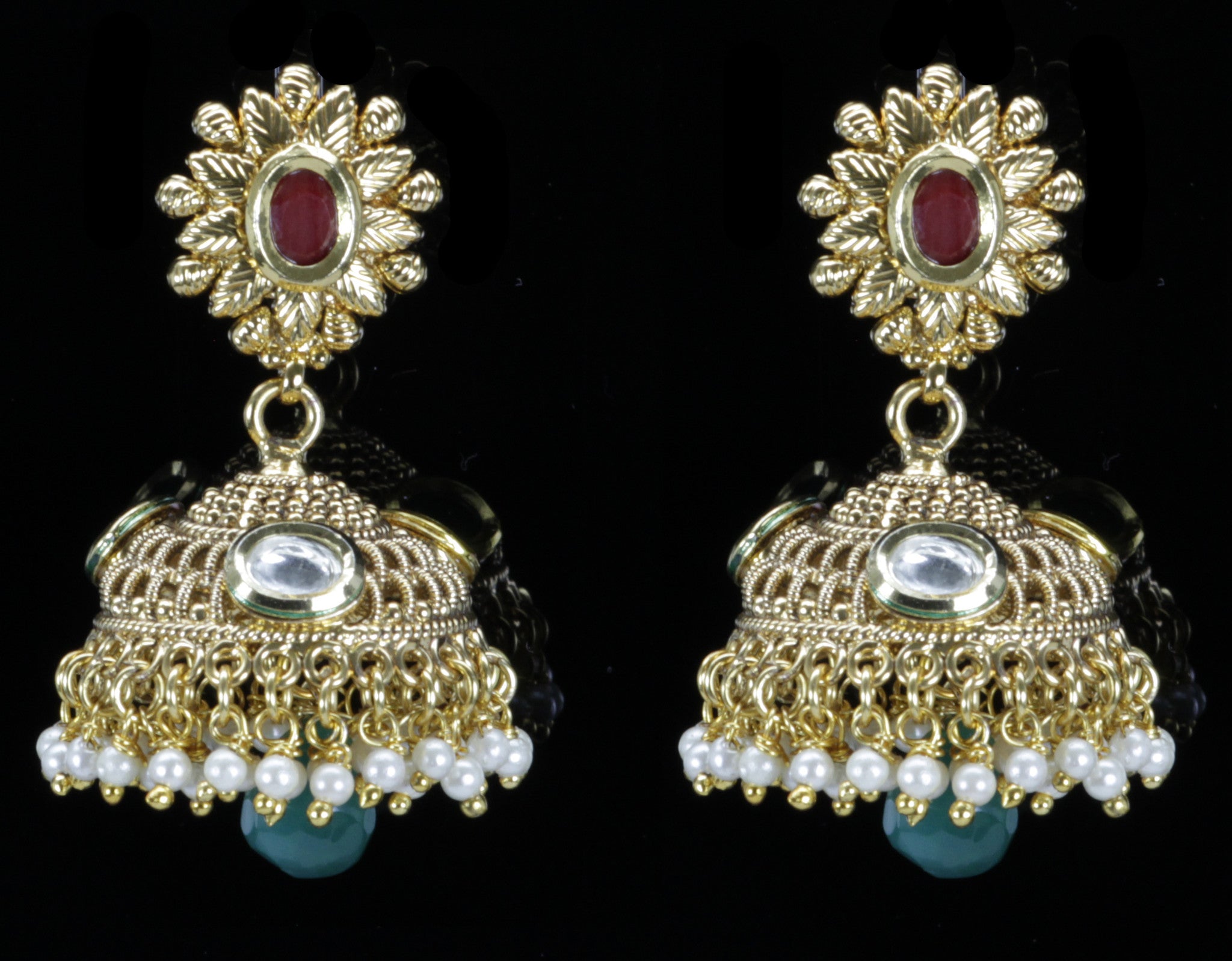 Ruby Gold Earrings