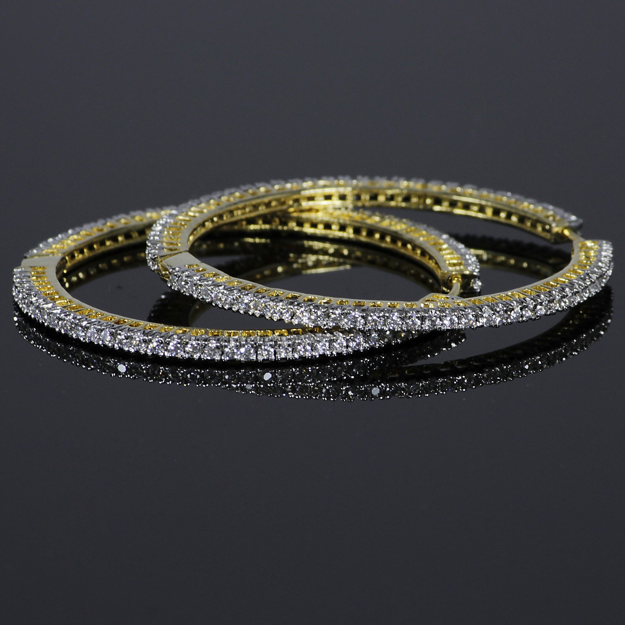 Micro Pave Solitaire Hoops