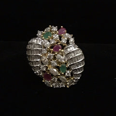 Gem Stone Baguette Ring